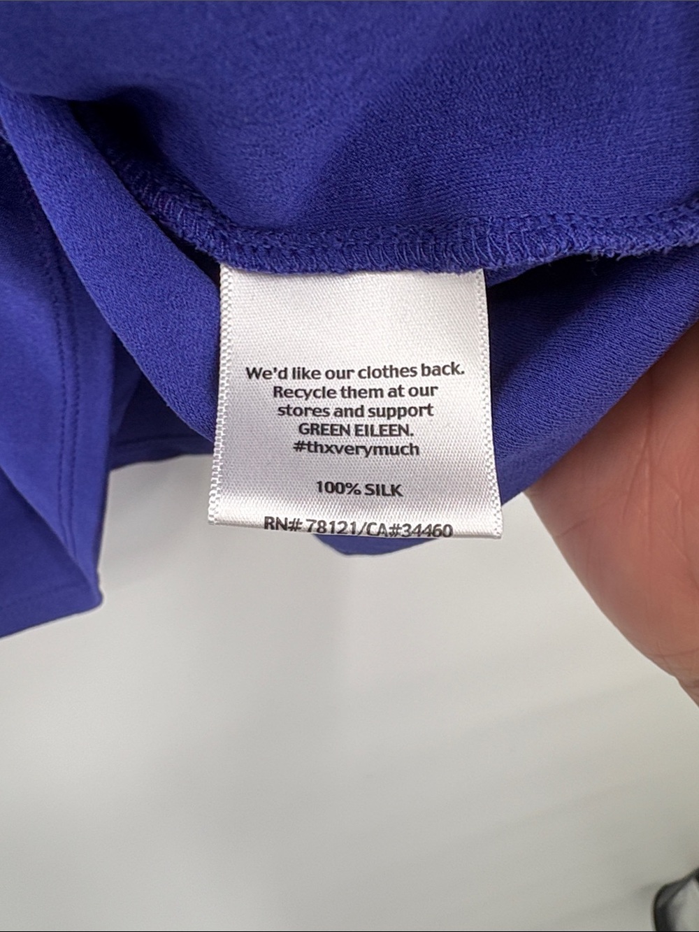 Eileen Fisher 100% Silk Scoop Neck Short Sleeve Top in Cobalt Size 2X - Picture 3 of 9